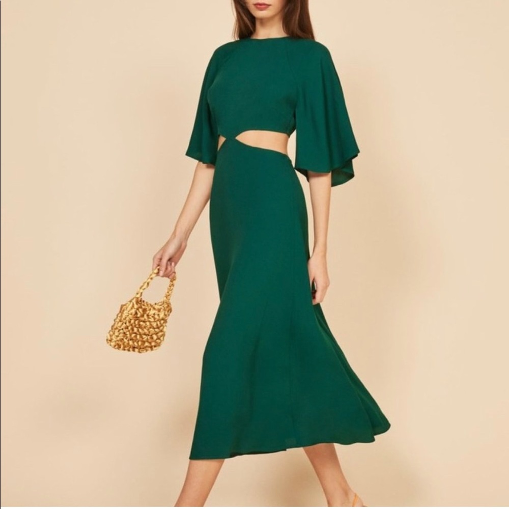 Reformation size 6 Benny Dress in Emerald